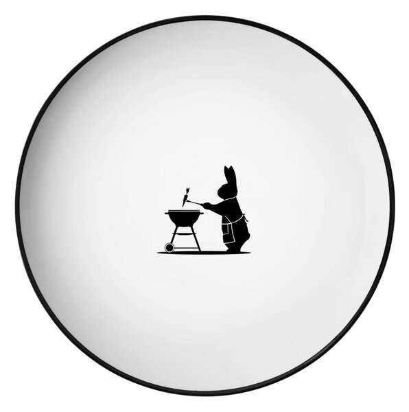 Porcelánový dezertní talíř Barbecuing Rabbit 20,5 cm