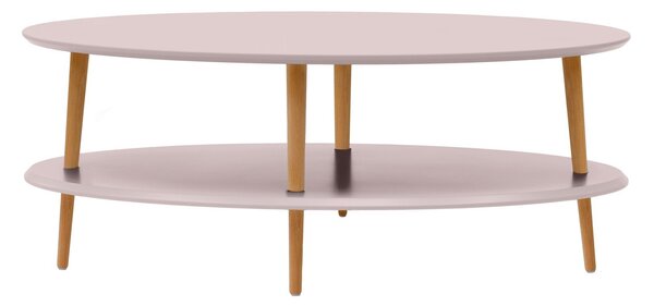 Ragaba Oválný konferenční stolek Otorten Low, 110x70x45 cm, růžová/přírodní
