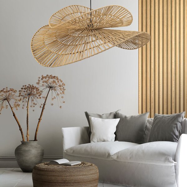 Toolight Rea, PŘÍRODNÍ BOHO ZÁVĚSNÉ STROPNÍ SVÍTIDLO APP1738-1CP 80CM, OSW-06061