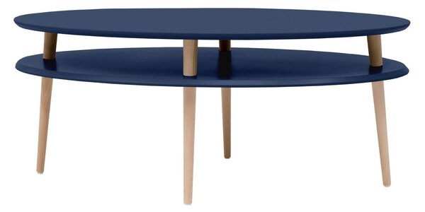 Ragaba Oválný konferenční stolek Otorten High, 110x70x45 cm, námořní modrá/přírodní