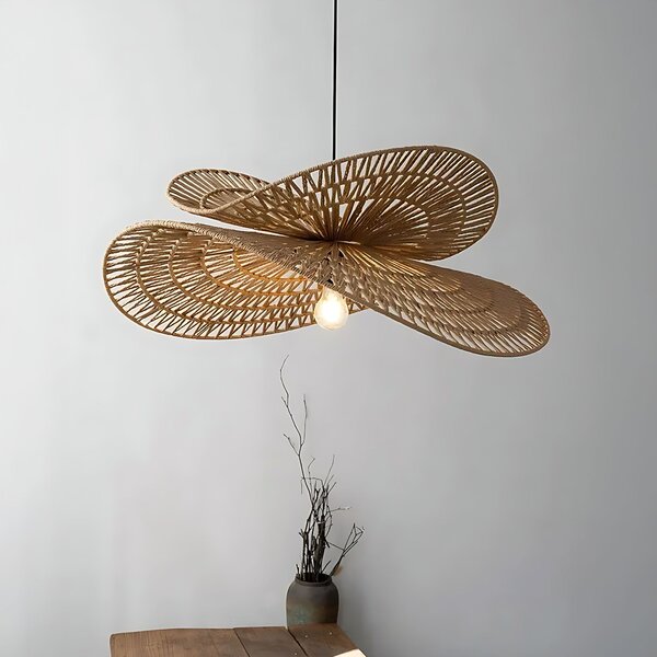 Toolight Rea, PŘÍRODNÍ BOHO ZÁVĚSNÉ STROPNÍ SVÍTIDLO APP1738-1CP 80CM, OSW-06061