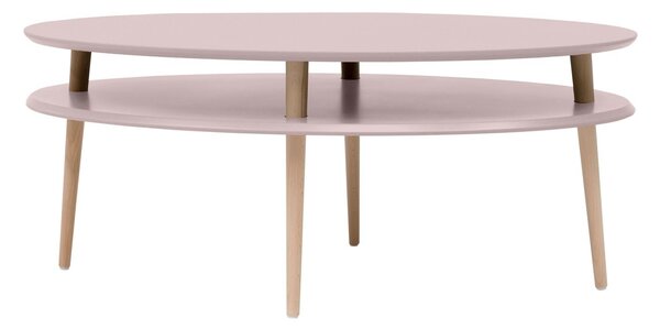 Ragaba Oválný konferenční stolek Otorten High, 110x70x45 cm, růžová/přírodní
