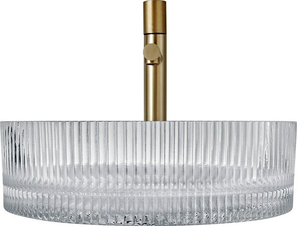 BPS-koupelny Skleněné umyvadlo na desku HYD-BRT2-TR-400 40x12 cm, transparent