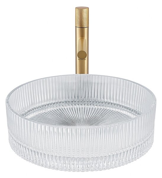 BPS-koupelny Skleněné umyvadlo na desku HYD-BRT2-TR-400 40x12 cm, transparent