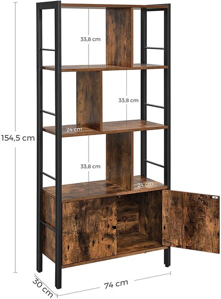 SONGMICS Multifunkční regál se skříňkou industriální 74 x 155cm