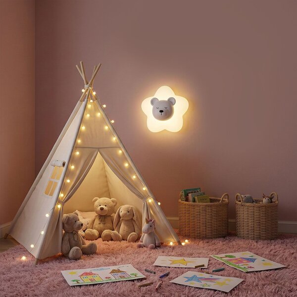 Toolight Toolight, LED nástěnné svítidlo BÍLÝ MEDVĚD, 12W, G181-W, bílá, OSW-07812