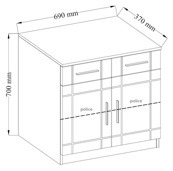 Obývací stěna PARIS + 2x komoda | 340 cm + 103,4 cm + 69 cm | sonoma/bílá