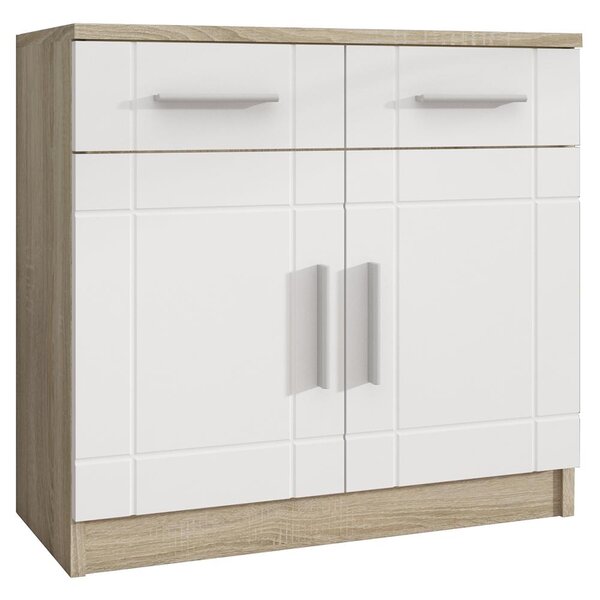 Obývací stěna PARIS + 2x komoda | 340 cm + 103,4 cm + 69 cm | sonoma/bílá
