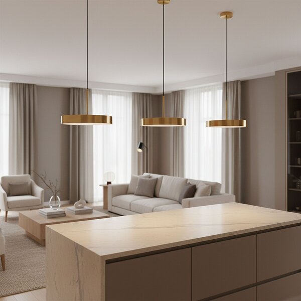 Toolight Toolight, LED závěsné osvětlení 30cm, 24W, APP1687-1CP, zlatá matná, OSW-06546