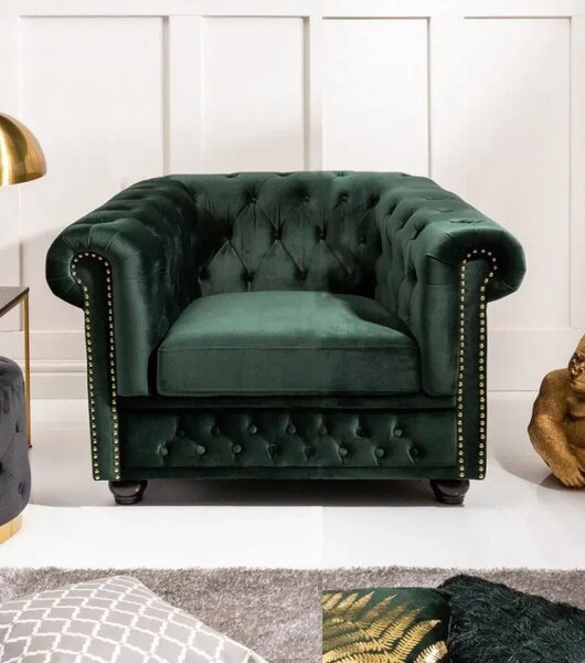 Chesterfield Oxford: Křeslo 1M dark green forest
