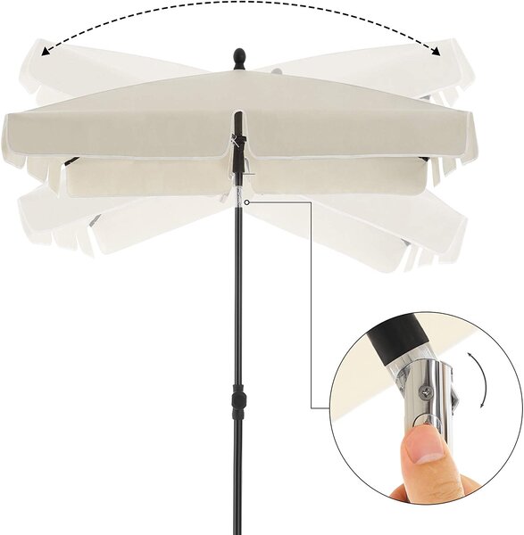 SONGMICS Slunečník obdélníkový 200 x 125 cm béžový