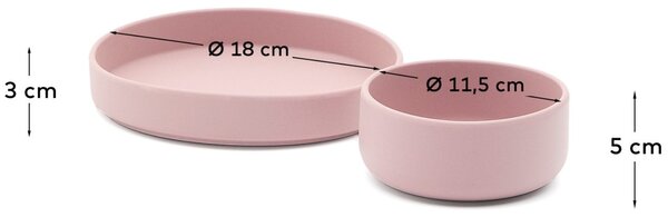 Kave Home Růžový set silikonového talíře a misky Lili