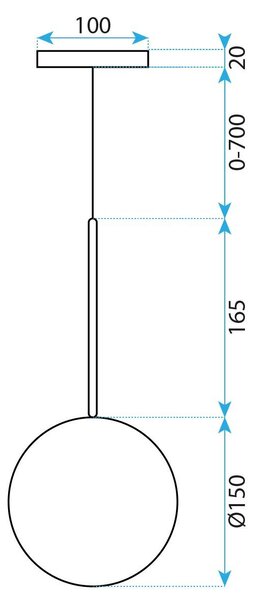 Toolight Toolight, skleněné kulové závěsné stropní svítidlo 15cm, APP1681-1CP, OSW-04301