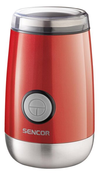 Sencor - Elektrický mlýnek na zrnkovou kávu 60 g 150W/230V červená/chrom FT0135