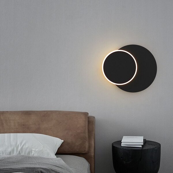 Toolight Toolight, nástěnné LED svítidlo 20cm, 10W, 3000K, LHJ082-W, černá, OSW-60040
