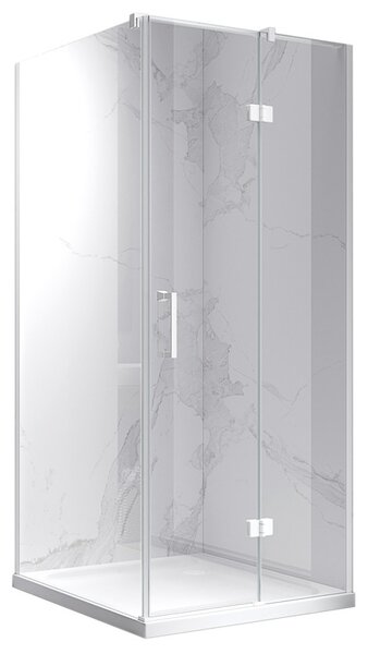 BPS-koupelny Čtvercový sprchový kout HYD-SK01B 80x80 bílá/transparent - bez vaničky