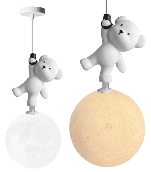 Toolight Toolight, závěsné svítidlo MEDVĚD STOJÍCÍ NA MĚSÍCI G166-1CP, OSW-07806