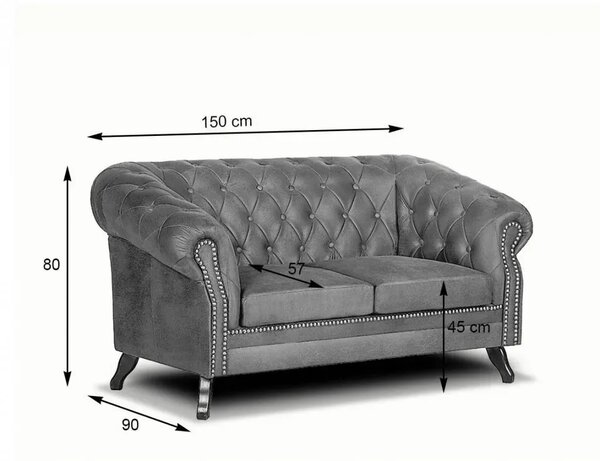Chesterfield Bristol: Pohovka 2M Antique Brown