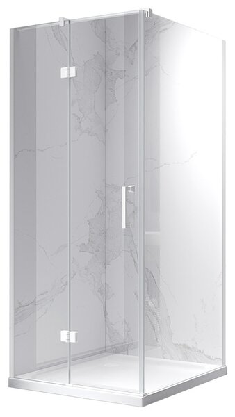 BPS-koupelny Čtvercový sprchový kout HYD-SK01B 80x80 bílá/transparent - bez vaničky