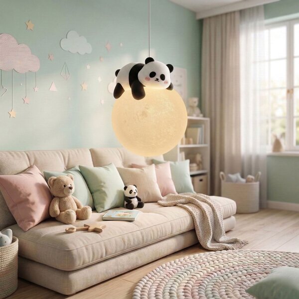 Toolight Toolight, závěsné svítidlo PANDA G162-1CP, černá-bílá, OSW-07801