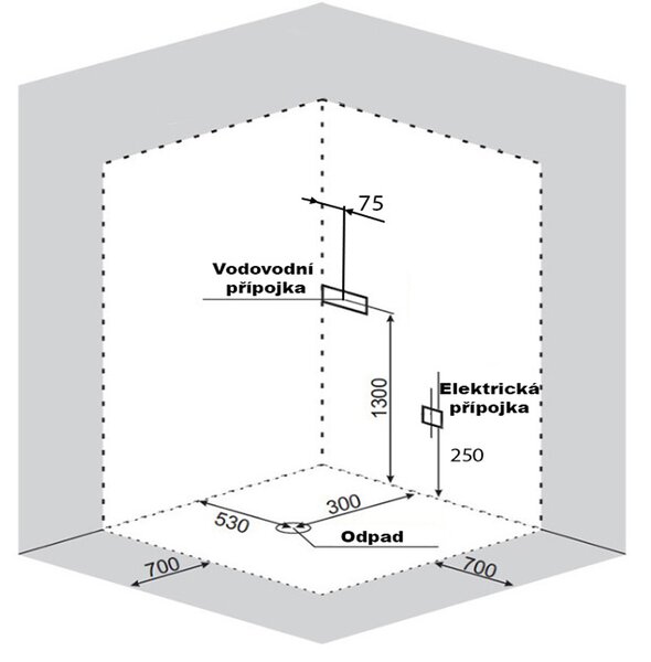 BPS-koupelny Hydromasážní box WSH7101, 90x90 bez sauny