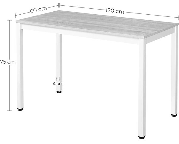 Černý jídelní stůl s deskou v dekoru rustikální hnědá TESSA 120x60 cm