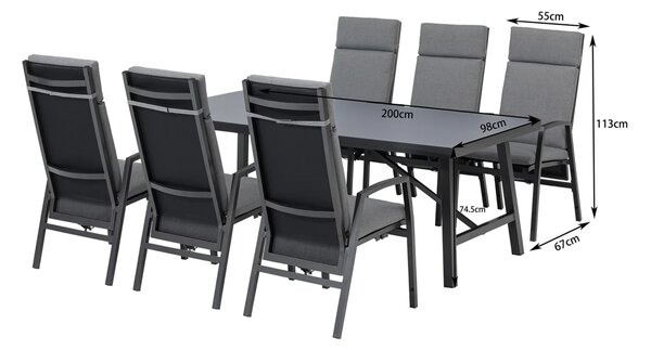 Doppler ARCTIC zahradní sedací souprava 6+1 antracit