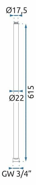 Prodloužení pro vanovou/sprchovou soupravu REA ø 22 mm - 60 cm, černá mat