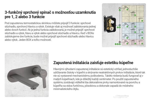 Deante Silia, pod-omietkový sprchový set s Box, zlatá, DEA-BXYZRQAM