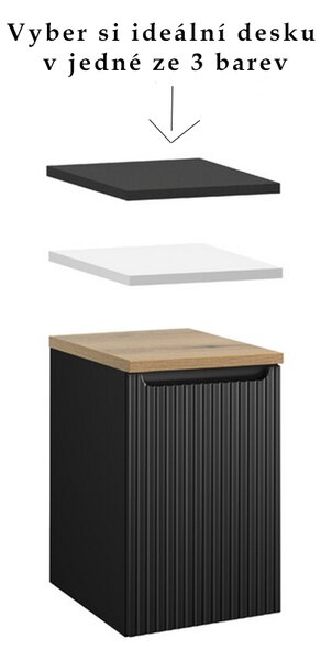 Koupelnová skříňka NOVA BLACK 40 cm s košem na prádlo