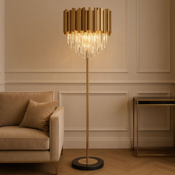 Toolight Stojací lampa Modern D55 APP1717-3F zlatá