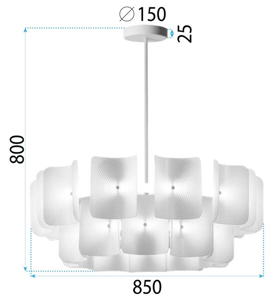 Toolight Toolight, LED stropní svítidlo 85cm, 27W, APP1671-1CP, bílá, OSW-06136
