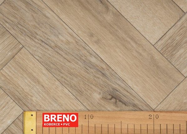 Breno PVC FEELINGS Artena Oak 617M - světlé parkety, šíře 100 cm
