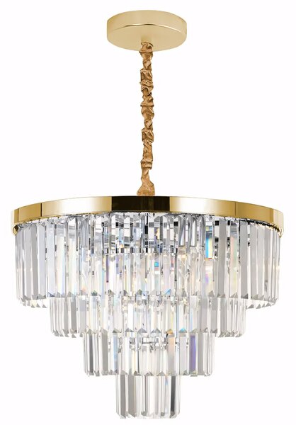 Toolight Toolight, závěsný křišťálový stropní lustr 58cm, 6xE14, APP1533-6CP4, zlatá, OSW-03255