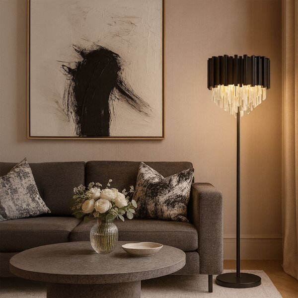 Toolight Stojací lampa Modern D56 APP1715-3F černá