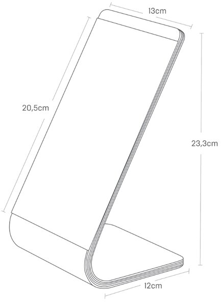 Hnědé dřevěné kosmetické zrcadlo Yamazaki Rin 23,3 cm