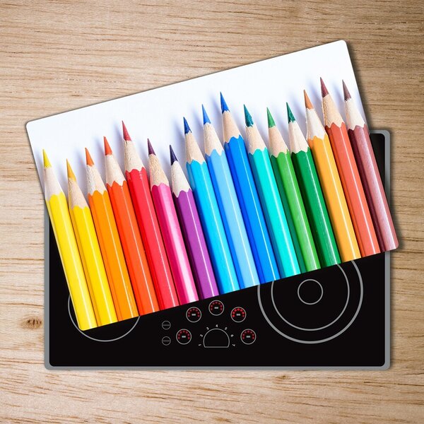 Kuchyňská deska velká skleněná Barevné pastelky pl-ko-80x52-f-101549581