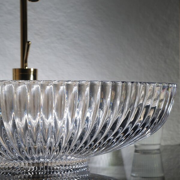 BPS-koupelny Skleněné umyvadlo na desku HYD-BRT3-TR-510 51x35 cm, transparent