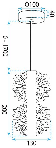 Toolight Toolight, LED závěsné stropní, 6W, 500lm, G148-2CP, zlatá matná, OSW-04704