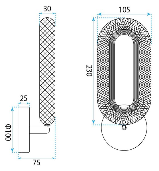 Toolight Rea, NÁSTĚNNÉ LED SVÍTIDLO G171-W GOLD, OSW-07815