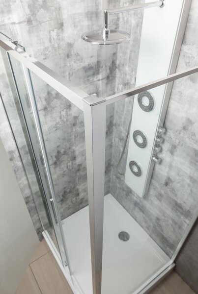 Novoterm Jednokřídlé posuvné sprchové dveře NV-Solid DS CHR 100, chrom/transparent - bez vaničky