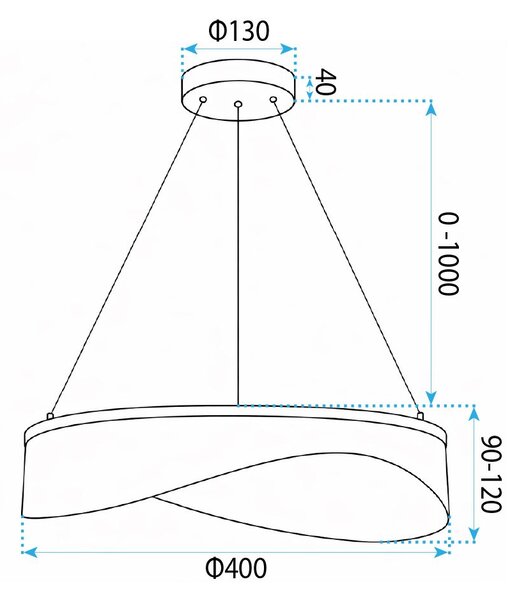 Toolight Rea, ZÁVĚSNÁ STROPNÍ G144-CP 40 GOLD, OSW-04700