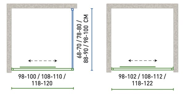 Novoterm Jednokřídlé posuvné sprchové dveře NV-Solid DS CHR 100, chrom/transparent - bez vaničky