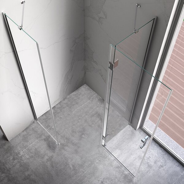 BPS-koupelny Pětiúhelníkový sprchový kout HYD-PK10A 80x80 chrom/transparent - bez vaničky