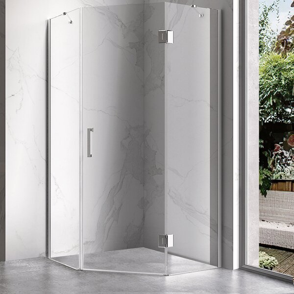 BPS-koupelny Pětiúhelníkový sprchový kout HYD-PK10A 80x80 chrom/transparent - bez vaničky