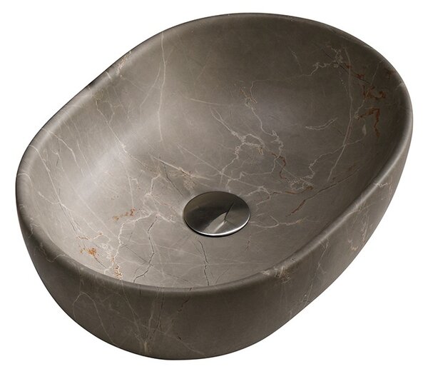 BPS-koupelny Keramické umyvadlo na desku HYD-NO-MAR9-480 48x34,5 cm, béžový mramor