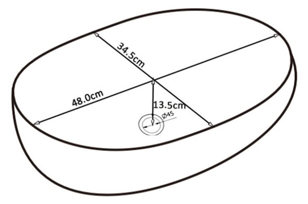 BPS-koupelny Keramické umyvadlo na desku HYD-NO-MAR9-480 48x34,5 cm, béžový mramor