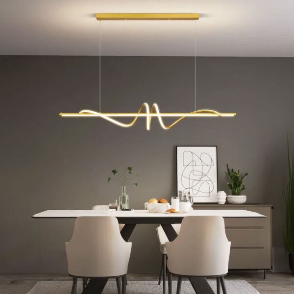 Toolight Toolight, LED závěsné osvětlení 120cm, 50W, 3000K, LHJ024-CP, zlatá lesklá, OSW-60015