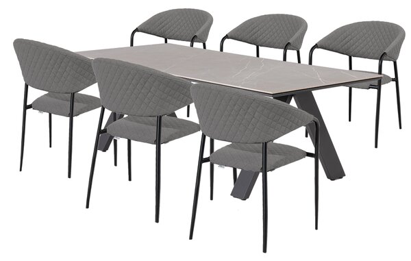 Doppler NOVA MELIA LIKA-TEX® zahradní sedací souprava 6+1 šedá