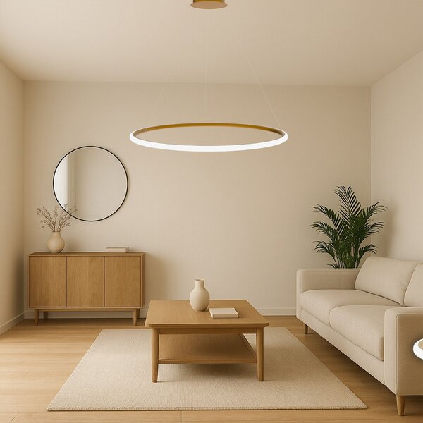Toolight Toolight, LED závěsné svítidlo 40cm, 24W, 3000K, LHJ004-CP, zlatá matná, OSW-50002